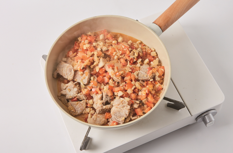 치즈토마토 가지구이 3단계 조리 모습