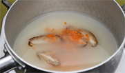 홍합죽 5단계 조리 모습