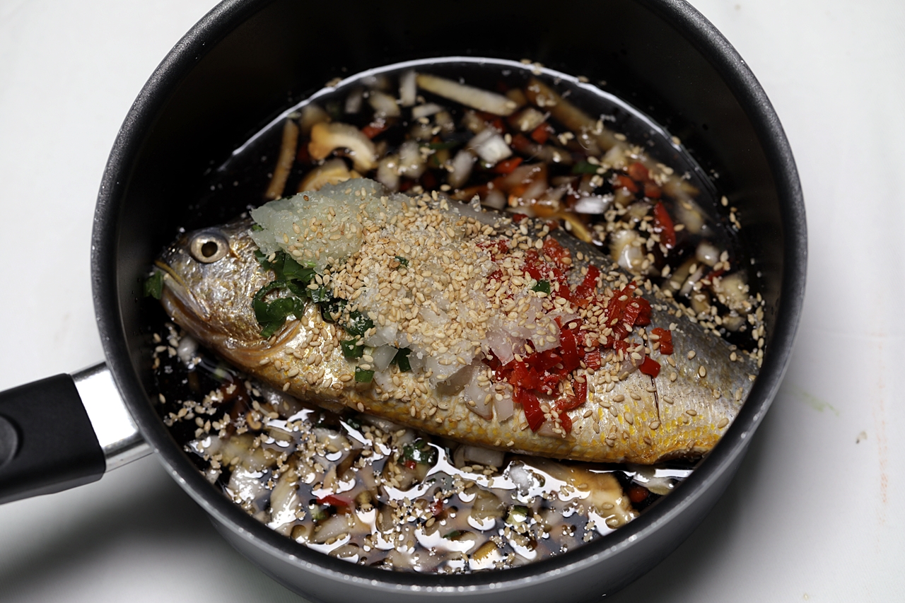 간편조기찜 5단계 조리 모습