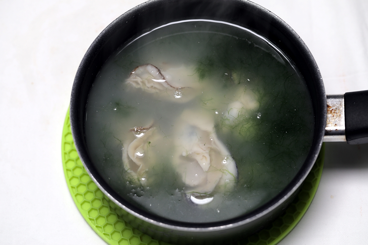 매생이조랭이떡국 4단계 조리 모습
